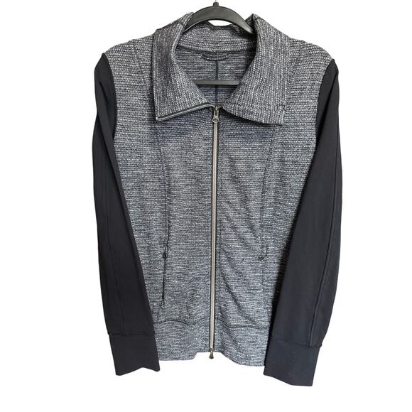Lululemon Daily Yoga Jacket Full Zip Loose Fit Two Tone Gray Heather Size 8 - Picture 2 of 9